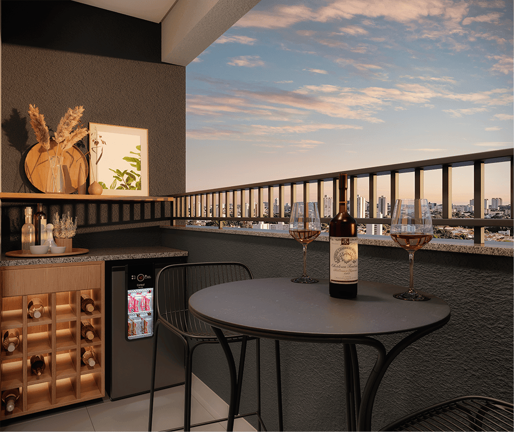 Varanda integrada do CYANO — lançamento imobiliário em Itumbiara